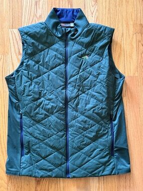 Kjus sz M Men’s Release Diamond Vest Dark Green Quilted Zip Front new condition